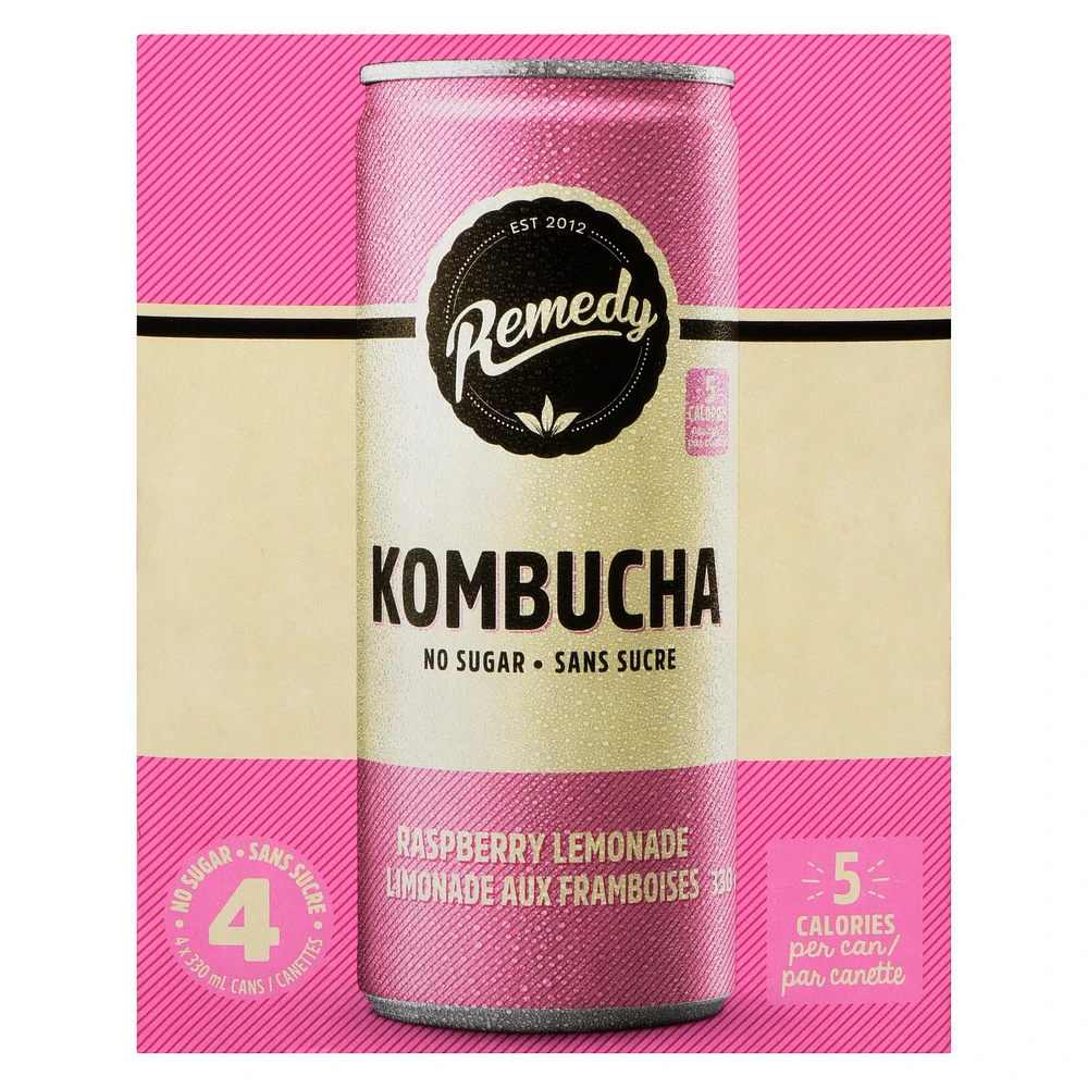 Remedy Kombucha 4 x 330 ML Raspberry Lemonade