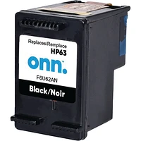 onn. Cartouche d'encre Noire remanufacturée HP 63, (360229723) Noir