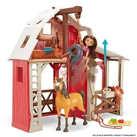 Coffret Écurie Spirit: l’indomptable avec Figurine Spirit, Écurie, 3 Espaces de Jeu et 10 Éléments de Jeu, Pour enfants à partir de 3 ans