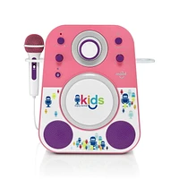 Singing Machine - Kids Mood, Haut Parleur bluetooth avec microphone, Rose/Violet