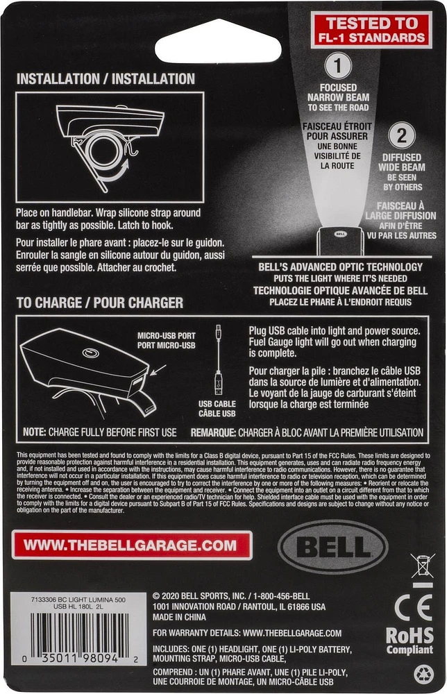 Phare Lumina ™ 500 USB 180 lumens