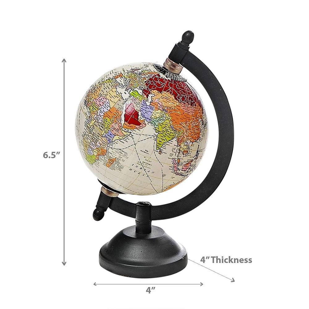 4" Decorative Ivory Globe With Stand
