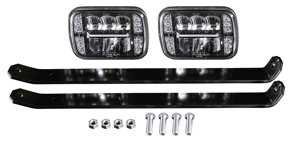 DK2 LED Snow Plow Lights with Turn Signals and High Low Beam - Mounting Bracket Included