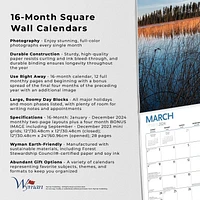 Wyman Publishing Canadian Geographic Canadian Parks 2024 12x24 Inch Square Wall Calendar, 9781525611391