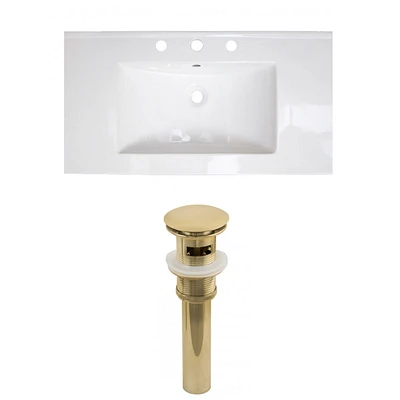 American Imaginations 39.75-in. W 3H8-in. Ceramic Top Set In White Color AI-23934