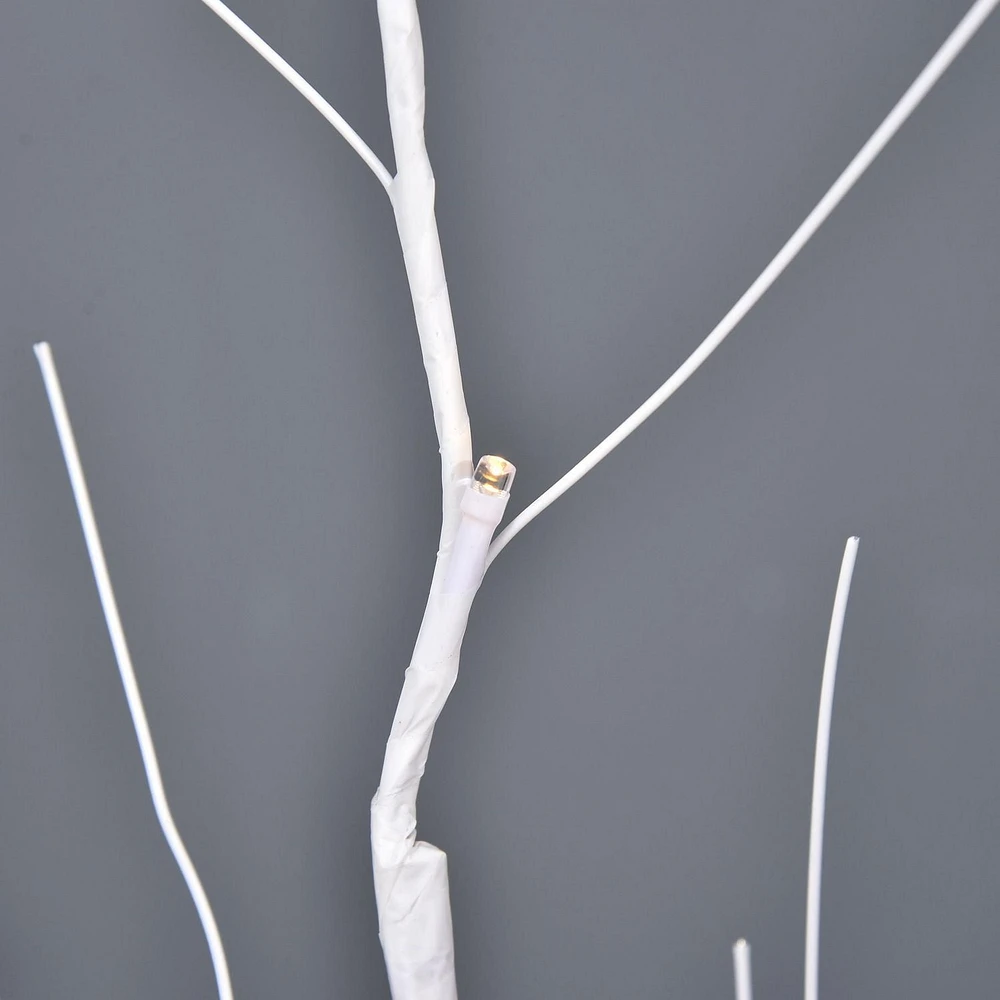 Outsunny 5FT Garden Birch Tree Light with 58 Warm LEDs and 8 Light Modes, DIY Artificial Tree Lamp for Outdoor and Indoor Birthday Wedding Party