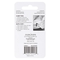 Outil à 4 utilités pour valves de pneus de Slime avec 4 valves de pneus