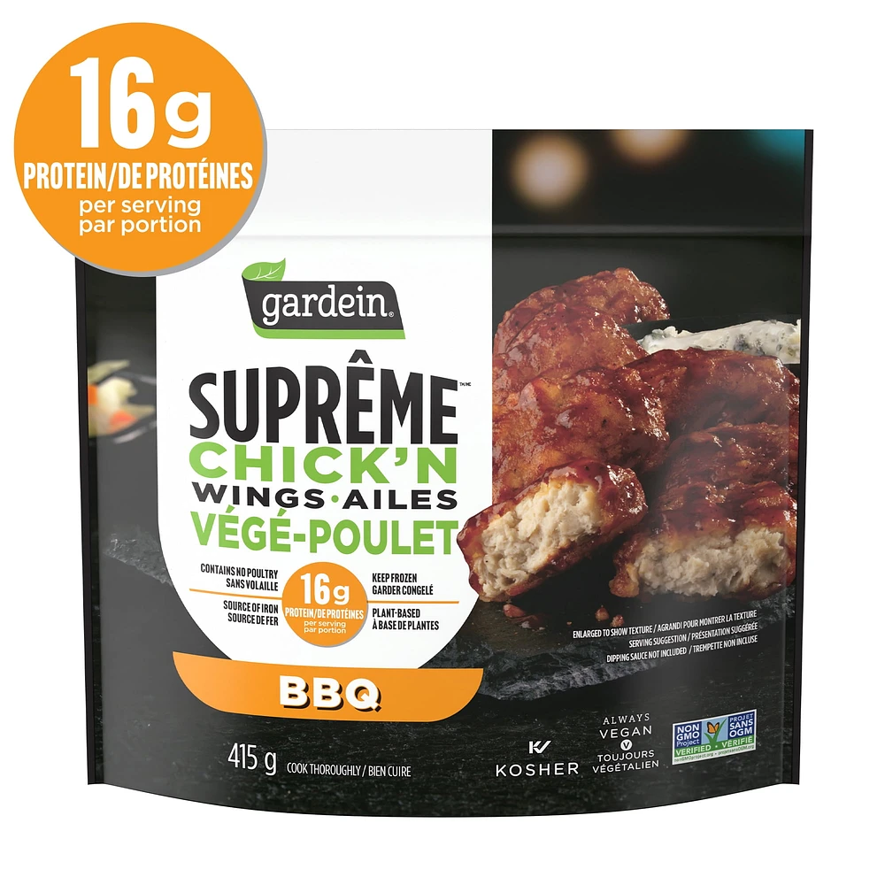 Ailes de végé-poulet BBQ SuprêmeMC Gardein®, 415 g GARDEIN SUP CHICKEN WING BBQ