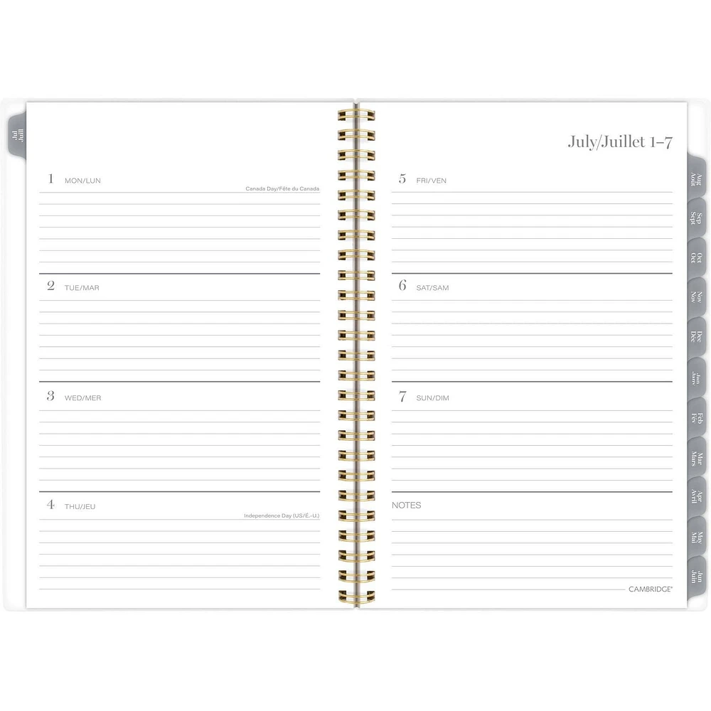 Cambridge 12M Smp Floral Noir et Blanc Agenda '25 Agenda