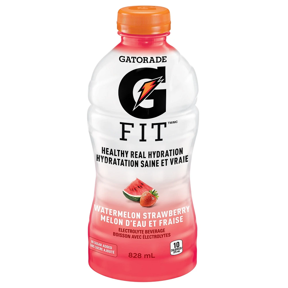 Gatorade Fit Watermelon Strawberry Electrolyte beverage 828 mL, Bottle, 828mL