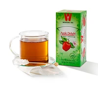 APPLE DELIGHT TEA, The infusion has a delicate aroma and a wonderful taste. It contains dried apples, hibiscus flowers, toasted chicory root, lemon and orange peels.
Medical knowledge attributes to the apple infusion the qualities of countering poisons. The apples help to disinfect the mouth and contain diuretic subst