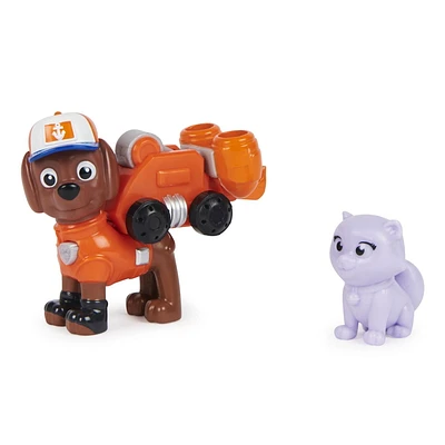 PAW Patrol, Big Truck Pups, Figurine articulée Zuma avec drone de sauvetage à clipser, centre de commande et animal, pour les enfants à partir de 3 ans