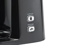 Cafetière à portion individuelle Mainstays, noire, double infusion, compatible café moulu ou K-Cup*, MS-202389CN Café en portion individuelle Mainstays