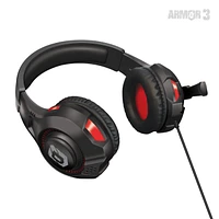 Hyperkin SoundTac Universal Gaming Headset for Nintendo Switch®/PS4®/Xbox One®/Wii U®/Xbox 360®/PC/Mac® (Red) - Armor3