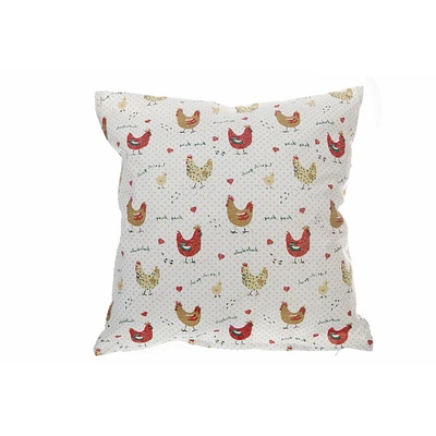 Coussin De Coton (18 "X 18") (Poulet De Ferme) - Ensemble De 2