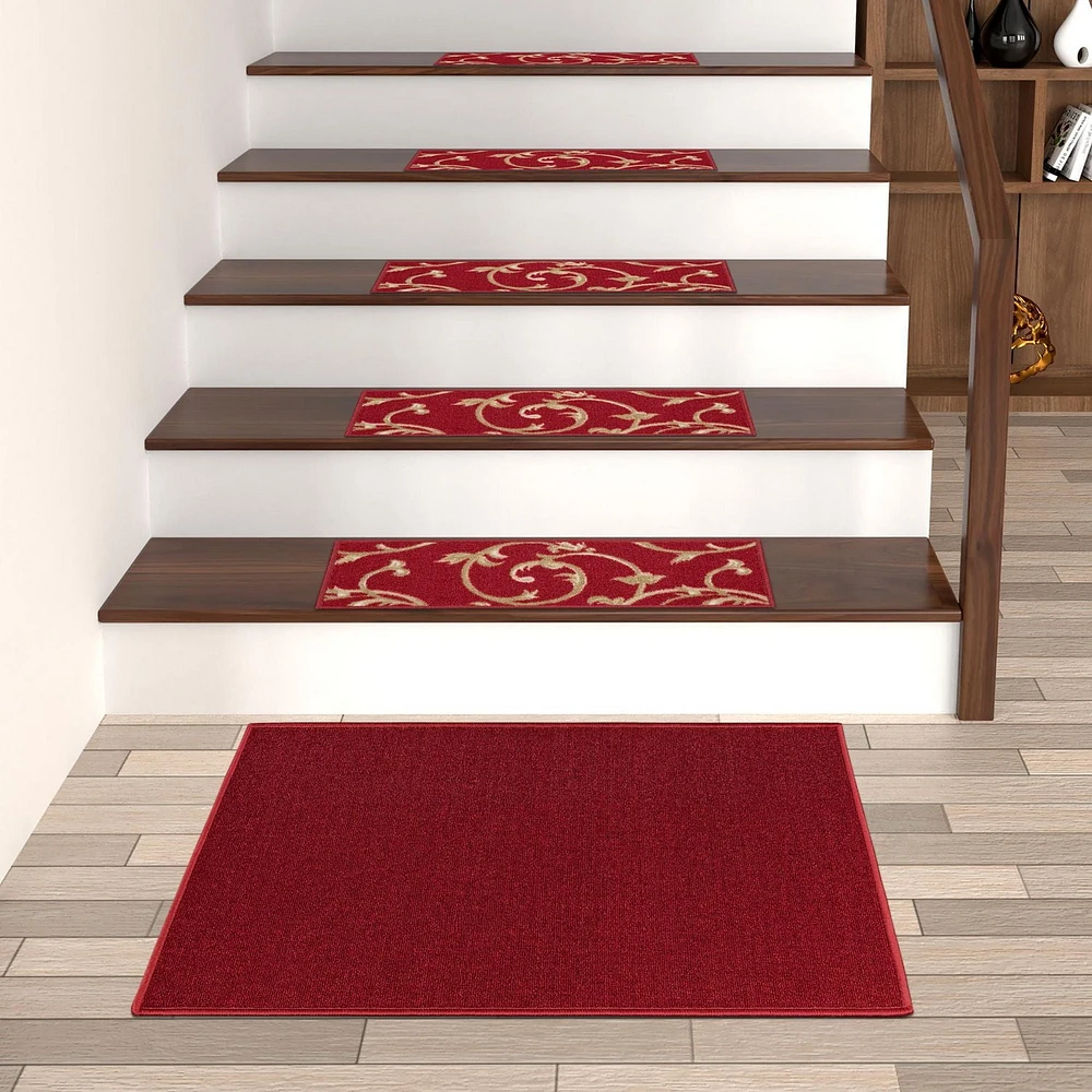 Tapis de couloir à motif de solide à sous-couche en caoutchouc de la collection Ottohome