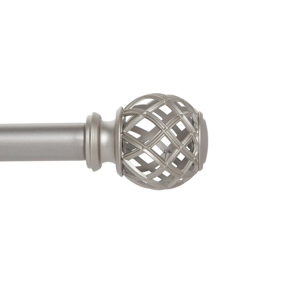 ENSEMBLE DE TRINGLE À RIDEAUX HOMETRENDS, DIAMÈTRE DE 1", LONGUEUR 42 À 120", NICKEL Ensemble de tringle à rideaux