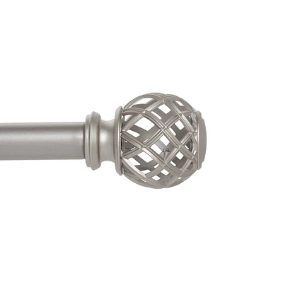 ENSEMBLE DE TRINGLE À RIDEAUX HOMETRENDS, DIAMÈTRE DE 1", LONGUEUR 42 À 120", NICKEL Ensemble de tringle à rideaux