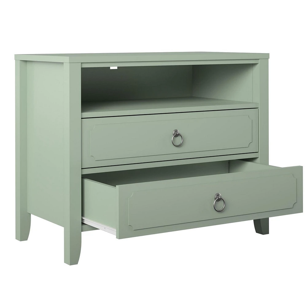 Novogratz Her Majesty 2 Drawer Nightstand, Black