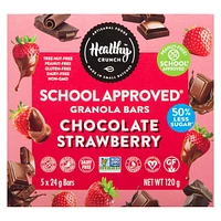Barre granola Healthy Crunch Chocolat fraise School approuvée® (sans allergènes, sans gluten, végétalien, sans produits laitiers, sans noix, sans arachides) Barres granola au chocolat et aux fraises (120 g)