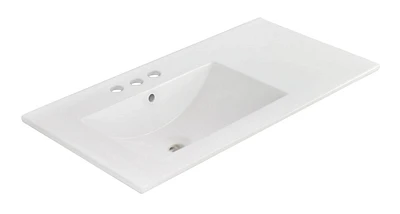 American Imaginations 59-in. W 18-in. D Ceramic Top In White Color For 3H4-in. Faucet AI-1317