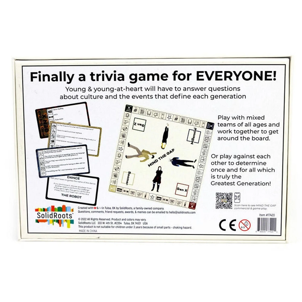 SolidRoots, Mind the Gap - Un jeu de culture générale pour les générations Z, Y, X, baby-boomer | Jeux familiaux | Jeux de cartes | Jeux pour adultes et enfants à partir de 10 ans Spin Master Games Jeux