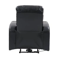 Fauteuil inclinable électrique rembourré en tissu PU CorLiving Ophelia avec porte-gobelet et port USB - Fauteuils inclinables électriques pour adultes, fauteuil de cinéma de salon, fauteuil inclinable