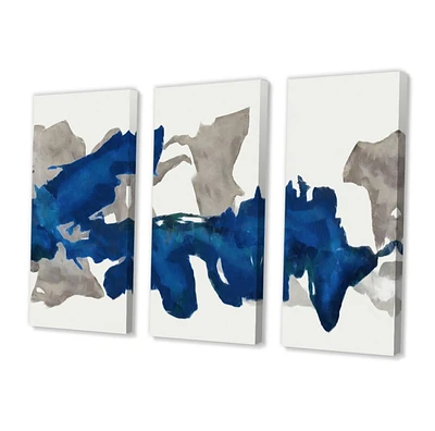 Designart Gouache Saphir sur Gris Art mural sur toile