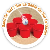Banzai Toss Like A Boss Outdoor Giant Pong Lawn Game with Drawstring Bag, Toss Like A Boss