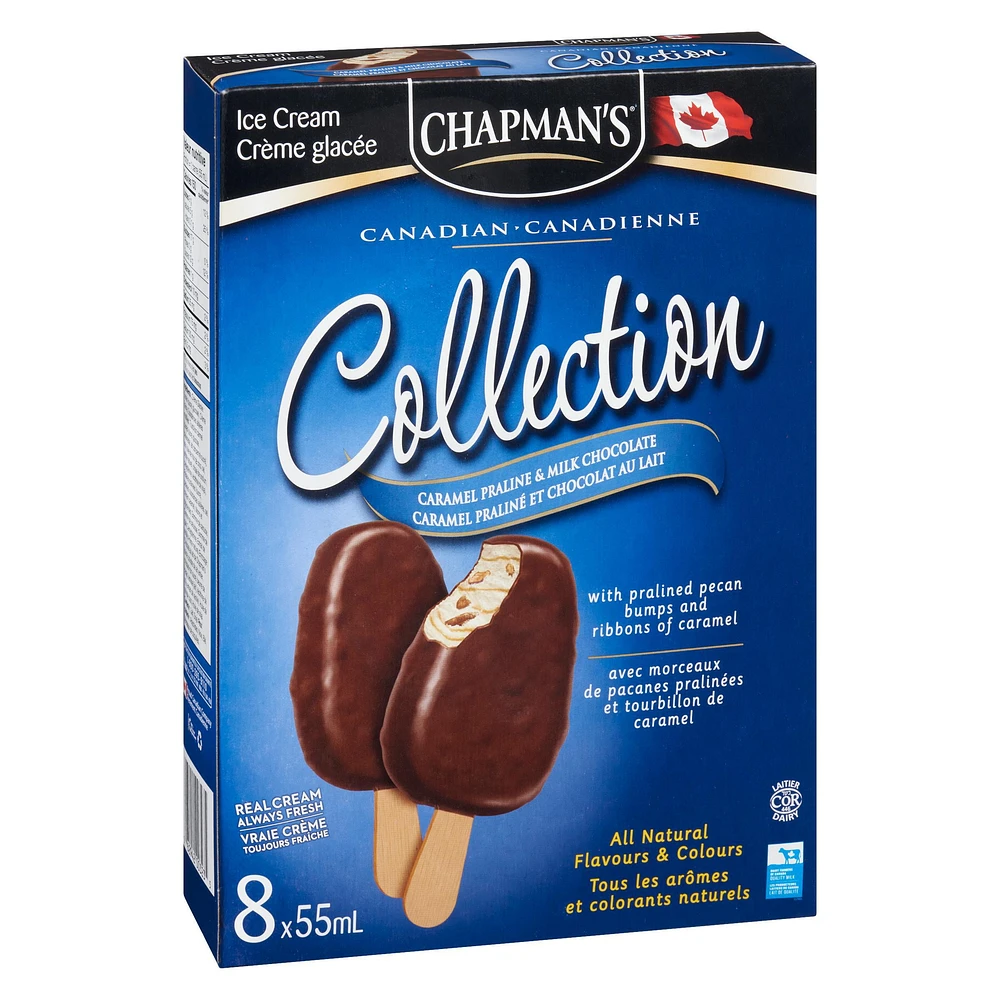 Chapman's Canadian Collection Caramel Praline Bumpy Ice Cream Bar, 8 x 55mL
