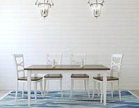 Tapis d'extérieur lavable Pompano bleu & ivoire 7 pi x 9 pi