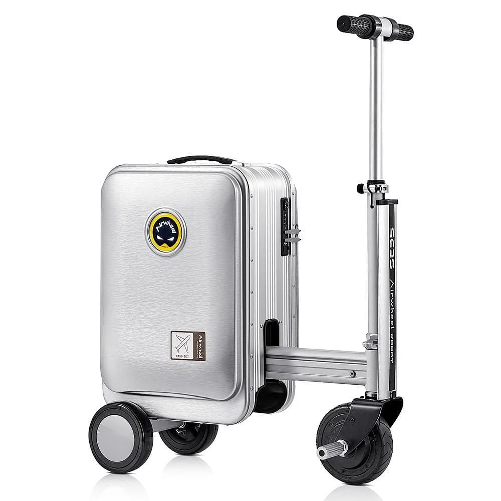 Airwheel Smart Riding Suitcase SE3S with Removable Battery, 21 Litre Storage, Silver