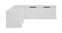 Thurman Backless Corner Breakfast Nook, White