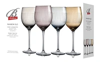 Rainbow Glo Verres à vin colorés  470 ml, lot de 4