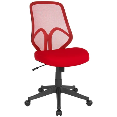 Chaise de bureau à dossier haut de la série Salerno en maille bleue claire