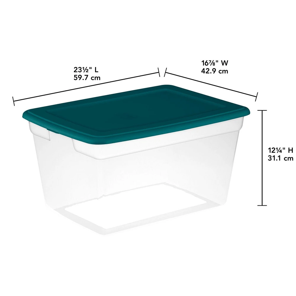 Sterilite Boîte de Rangement 55L - Bleu