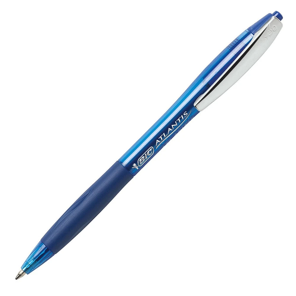 BIC Glide Retractable Ball Pen, Medium Point (1.0 mm), Assorted Colours, Comfortable Rubber Grip, 4-Count, 4 Pens
