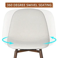 Homycasa Set of 2 Barstool Swivel Counter Stools Sleek Upholstery Barstool with Ergonomics Curved Seat