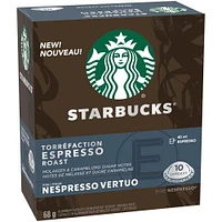 Starbucks Espresso Roast for Nespresso Vertuo, 10ct, 10 x 40 ml