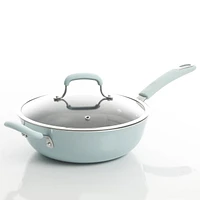 Kenmore Elite Andover 10-Piece Nonstick Cookware Set, Glacier Blue