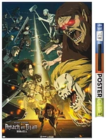 Attack on Titan: Season 4 - Key Visual 3 Wall Poster with Magnetic Frame, 22.375" x 34"
