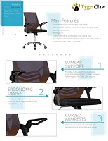 TygerClaw Mid Back Mesh Office Chair