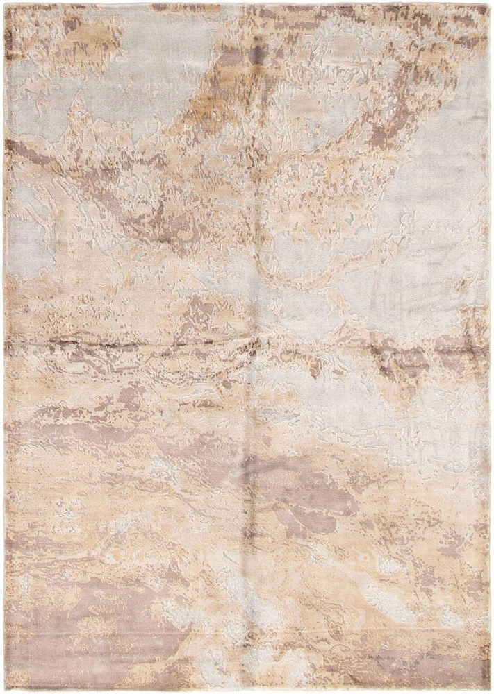 ECARPETGALLERY 5'3" x 7'6" Carved Galleria Hand Loomed Area Rug for Living Room, Dining Room and Bedroom in Grey