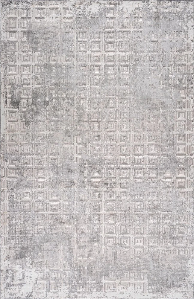 Rug Branch Atlas Scandinavian Indoor Area Rug, Grey Beige, Distressed - Living Room, Bedroom, Dining Room, and Kitchen