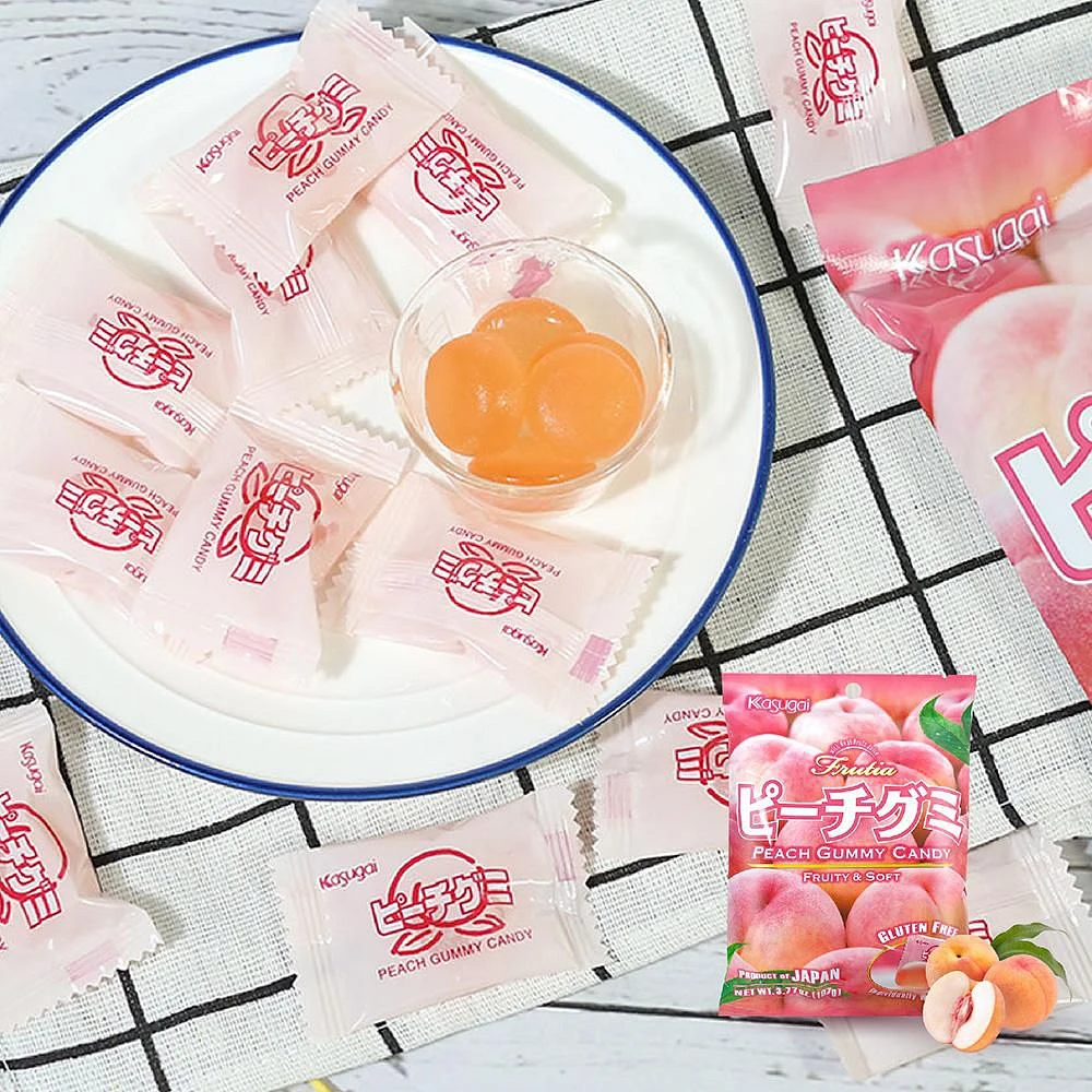 KASUGAI Peach Gummy Candy, 107 g