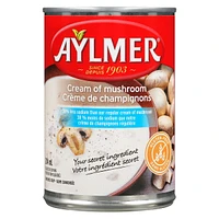 Aylmer Less sodium Condensed soup Cream of mushroom, 284 mL Can, Condensed cream of mushroom low sodium