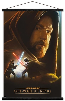 Star Wars: Obi-Wan Kenobi – Collage d'Obi Wan 22,375" x 34" Affiche Murale avec Cadre Magnétique en Bois de Hêtre