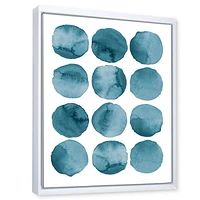 Designart cercles aigue-marine éléments géométriques bleus ART MURAL À CADRE FLOTT