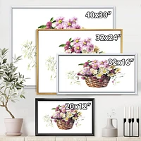 Designart Bouquet De Fleurs De Prairie Dans Le Panier ART MURAL À CADRE FLOTTÉ