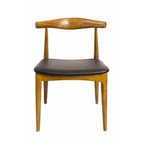 Chaise de salle à dîner avec coude Nicer Furniture avec cadre en bois de frêne et en simili-cuir